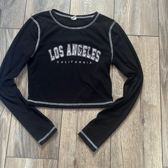 SHEIN Black long sleeve Los Angeles top size teen US 14y - EU  164 - Picture 1 of 2